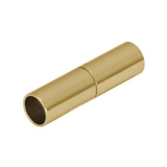Magnetverschluss, 18X6mm, Loch-Ø 5mm, Metall, goldfarben goldfarben, Loch-Ø 5mm