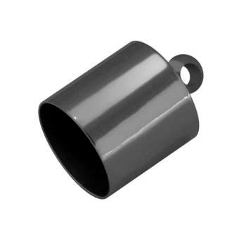 Endkappe mit Öse, Loch-Ø 8mm, 8,5X11mm, schwarz-silberfarben Loch-Ø 8mm
