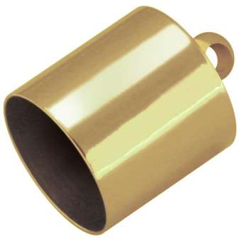 Endkappe mit Öse, Loch-Ø 18mm, 18,5X20mm, Zylinder, goldfarben Loch-Ø 18mm
