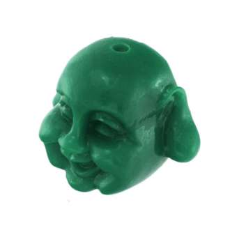 Motivperle, 12X8mm, Buddha, dunkelgrün dunkelgrün