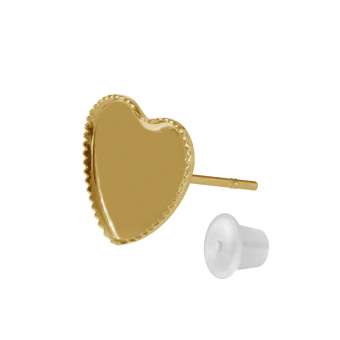Ohrstecker für Ø 8X8 mm große Cabochon Herzen, goldfarben gold