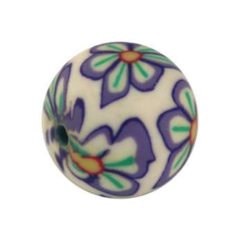 Fimoperle,10mm, rund, weiß 