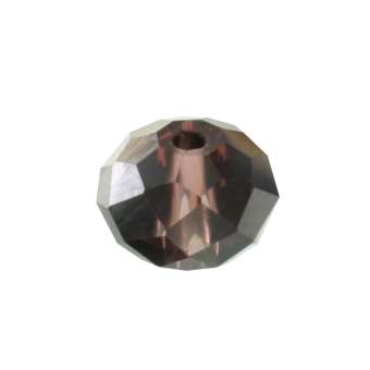 Glasschliffperle, briolette, 8X6mm, helllila (schwarz-silber) helllila (schwarz-silber)