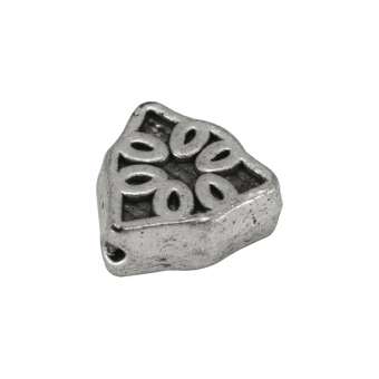 Metallperle, 8X8mm, Metall, silberfarben 