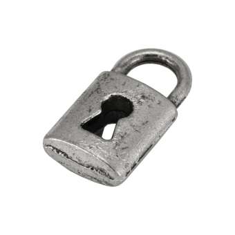 Metallanhänger "Schloß", 14X8mm, silberfarben 