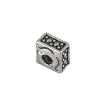 Metallperle, 5X5mm, silberfarben 