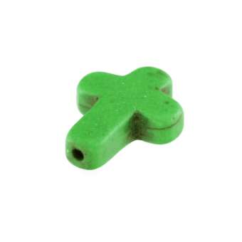 Motivperle "Kreuz", 10mm, grasgrün grasgrün