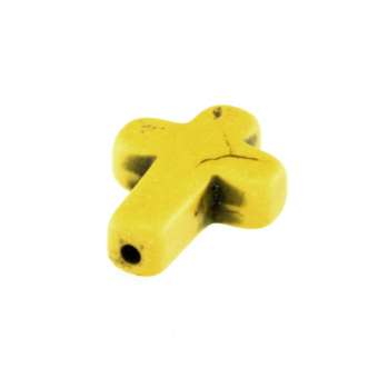 Motivperle "Kreuz", 10mm, gelb gelb