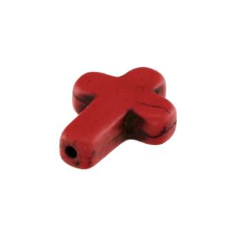 Motivperle "Kreuz", 10mm, dunkelrot dunkelrot