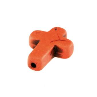 Motivperle "Kreuz", 10mm, orange orange