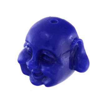 Motivperle, 12X8mm, Buddha, royalblau dunkelblau