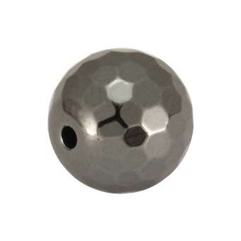 Hematitperle (facettiert), 10mm, antik silberfarben 