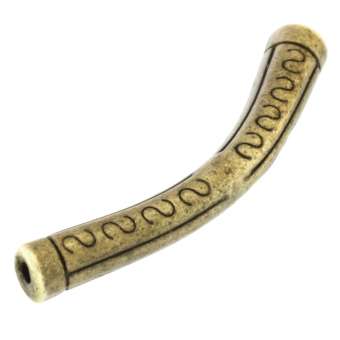 Designerschmuckstück mit Ornamenten, 36X4mm, Zylinder, bronzefarben bronzefarben