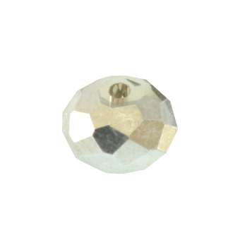 Glasschliffperle, briolette, 8X6mm, walnussbraun (silber) walnussbraun (silber)