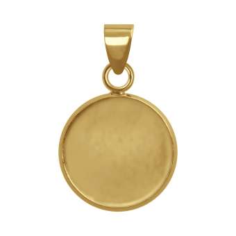 Anhänger Halter für Ø 12 mm große Cabochons, goldfarben gold