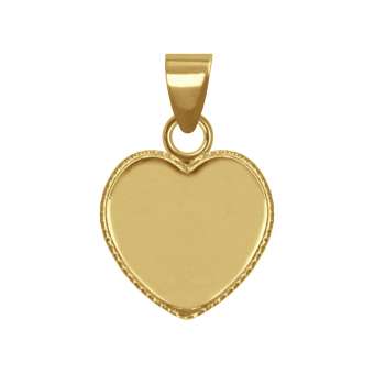 Anhänger Halter für Ø 12X12 mm große Cabochons Herzen, goldfarben gold