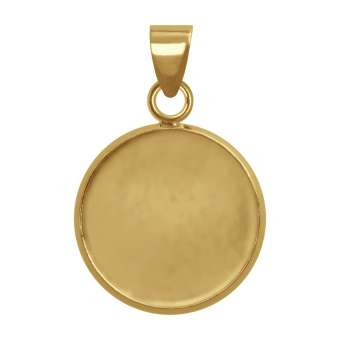 Anhänger Halter für Ø 14 mm große Cabochons, goldfarben gold