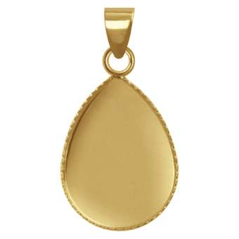 Anhänger Halter für Ø 13X18 mm große Cabochons tropfen, goldfarben gold