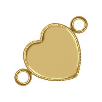 Anhänger Halter für Ø 12X12 mm große Cabochons Herzen, goldfarben gold