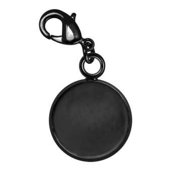 Charms für Ø 12 mm große Cabochons, schwarz silberfarben schwarz silber