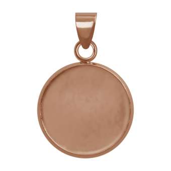 Anhänger Halter für Ø 14 mm große Cabochons, roségoldfarben roségold