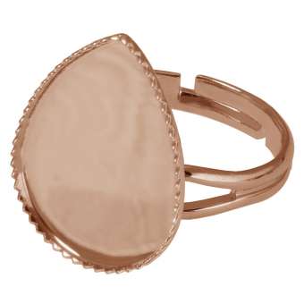 Ring für Ø 13X18 mm große Cabochons tropfen, roségoldfarben roségold