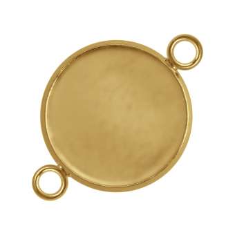 Anhänger Halter für Ø 14 mm große Cabochons, goldfarben gold