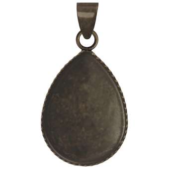 Anhänger Halter für Ø 13X18 mm große Cabochons tropfen, bronzefarben bronze