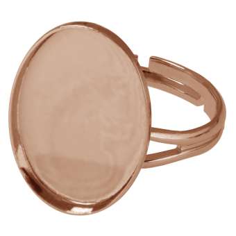 Ring für Ø 13X18 mm große, ovale Cabochons, roségoldfarben roségold