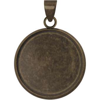 Anhänger Halter für Ø 18 mm große Cabochons, bronzefarben bronze