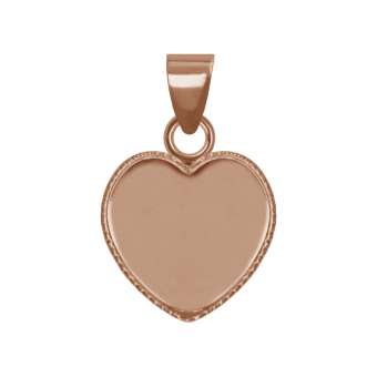 Anhänger Halter für Ø 12X12 mm große Cabochons Herzen, roségoldfarben roségold