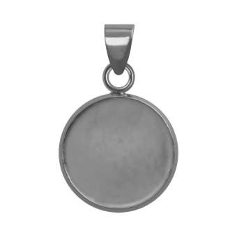 Anhänger Halter für Ø 12 mm große Cabochons, silberfarben silber