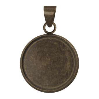 Anhänger Halter für Ø 14 mm große Cabochons, bronzefarben bronze