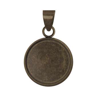 Anhänger Halter für Ø 12 mm große Cabochons, bronzefarben bronze