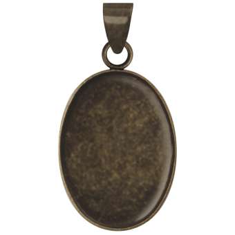 Anhänger Halter für Ø 13X18 mm große, ovale Cabochons, bronzefarben bronze