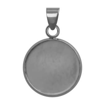 Anhänger Halter für Ø 14 mm große Cabochons, silberfarben silber