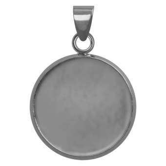 Anhänger Halter für Ø 16 mm große Cabochons, silberfarben silber