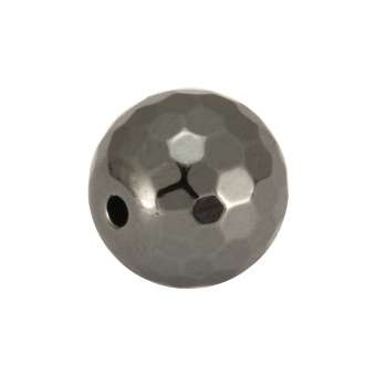 Hematitperle (facettiert), 8mm, antik silberfarben 