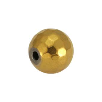Hematitperle (facettiert), 6mm, goldfarben 