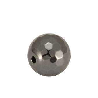 Hematitperle (facettiert), 6mm, antik silberfarben 