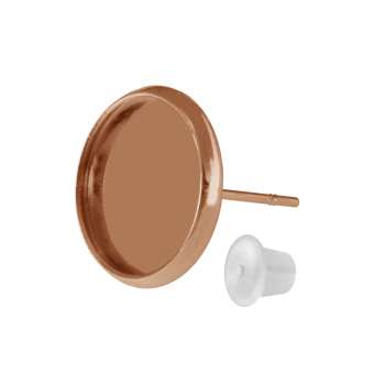 Ohrstecker für Ø 12 mm große Cabochons, Roségoldfarben roségold