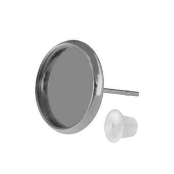 Ohrstecker für Ø 12 mm große Cabochons, silberfarben silber