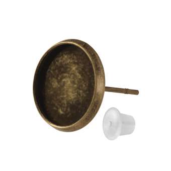 Ohrstecker für Ø 12 mm große Cabochons, bronzefarben bronze