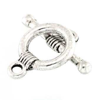 Knebelverschluss, 20X14mm, silberfarben silberfarben