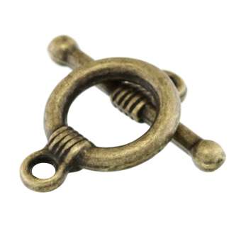 Knebelverschluss, 20X14mm, bronzefarben bronzefarben