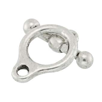 Knebelverschluss, 16X12mm, silberfarben silberfarben