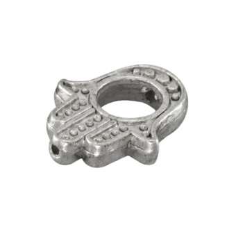 Motivperle, 15X12mm, Hand, Metall, silberfarben 