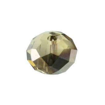 Glasschliffperle, briolette, 8X6mm, walnussbraun (schwarz-silber) walnussbraun (schwarz-silber)