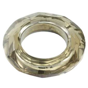 Anhänger aus facettiertem Glas, 30X7mm, rund, transparent-goldfarben transparent-goldfarben