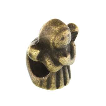 Großlochperle aus Metall, 10X13mm, Engel, bronzefarben bronzefarben